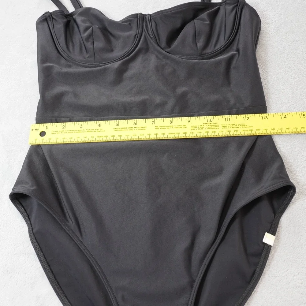 Summersalt One Piece Swimsuit Womens S Black High Cut Bustier Cups Resort - Picture 8 of 14